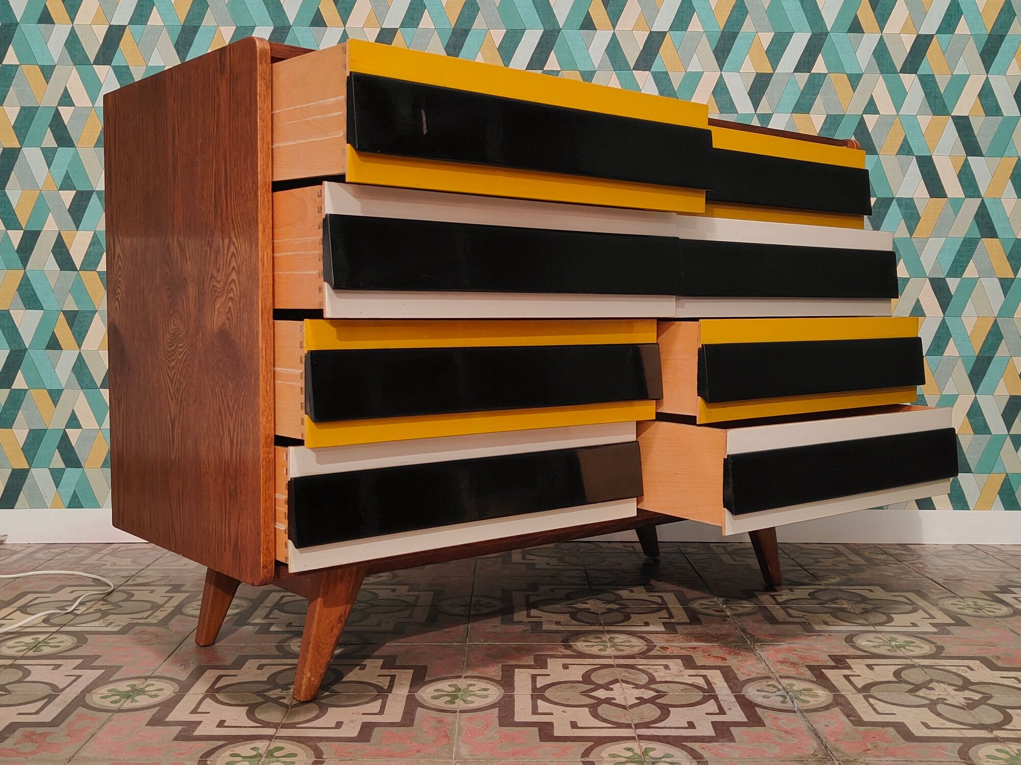 Chest of drawers U 453 Yellow by Jiri Jiroutek for Interier Praha, old edition from 1962