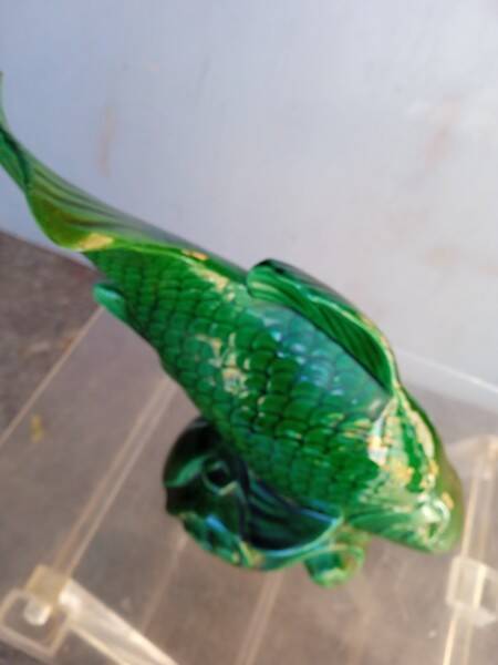 Saint Clement fish in green vintage ceramic