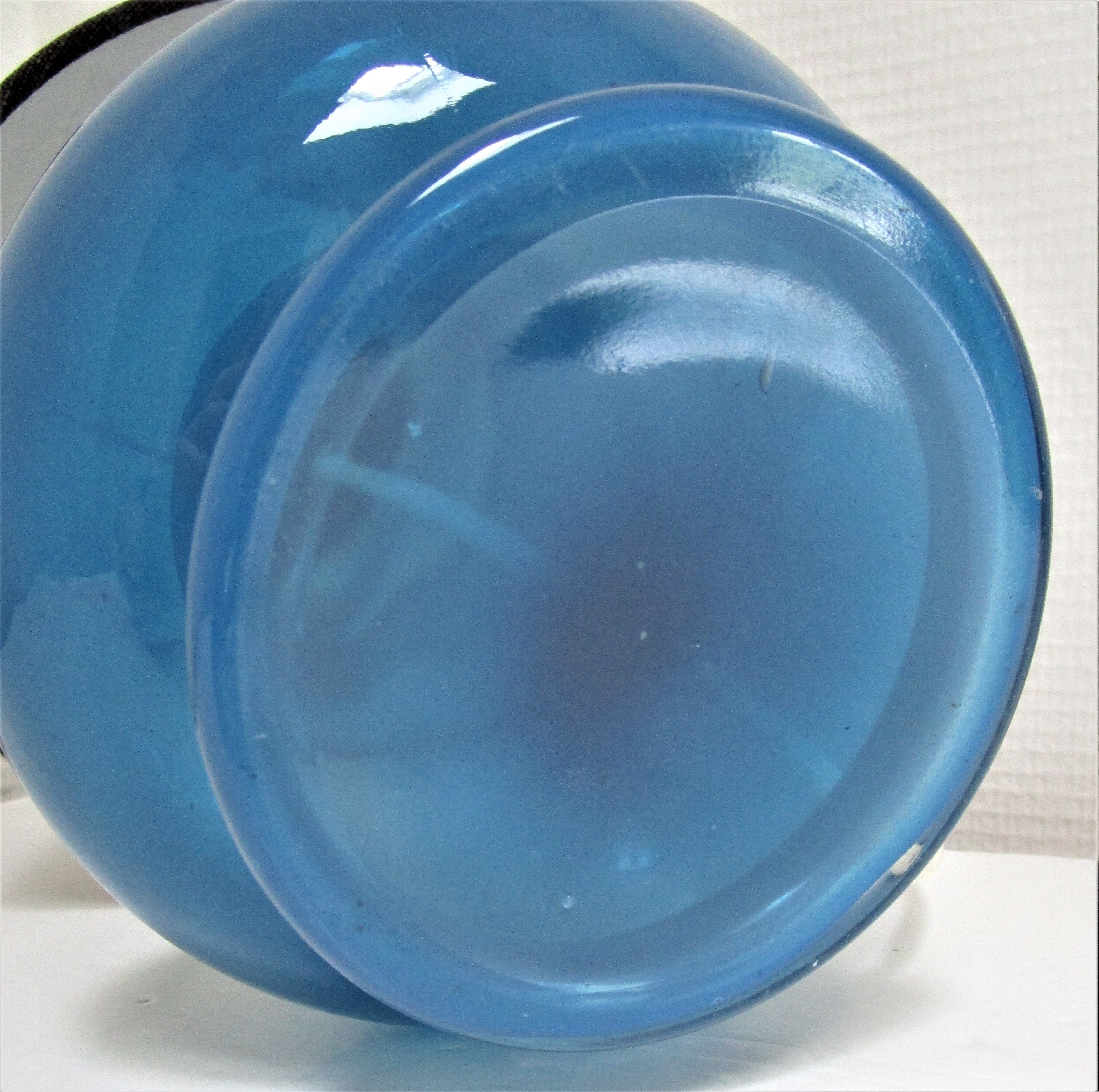 Vintage blue glass lamp 70