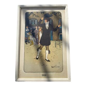 Poster framed under glass Pierre Brissaud 1910 greeting you