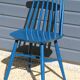 2 blue Tapiovaara style chairs