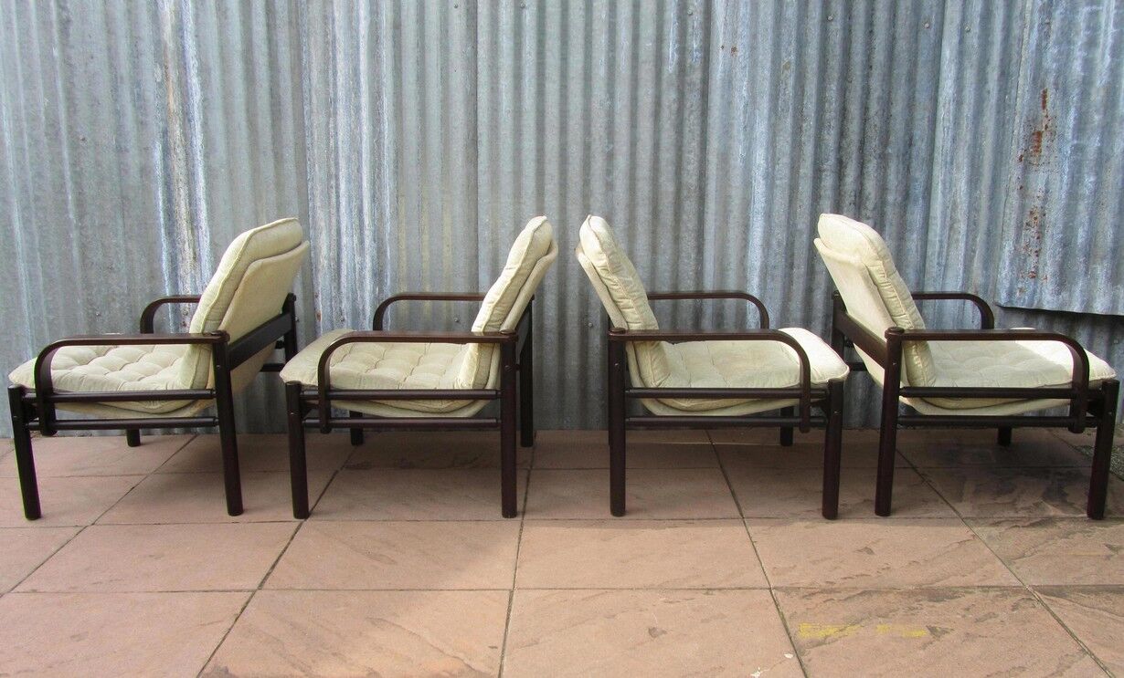 Lounge Easy Chairs by Bror Boije for Dux Miljo Expo, Sweden 1980s, Set of 4