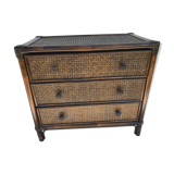 Rattan chest of drawers and canning 60s-70s