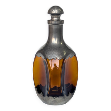 Décanteur, carafe, bouteille ambrée - étain, Verre - ZEISTER PEWTER