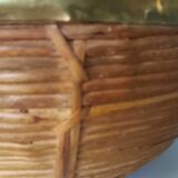 Rattan and brass basket