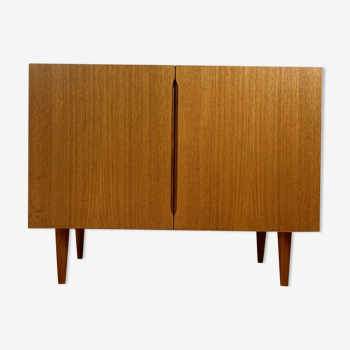 Vintage Scandinavian teak sideboard with full doors, 60s