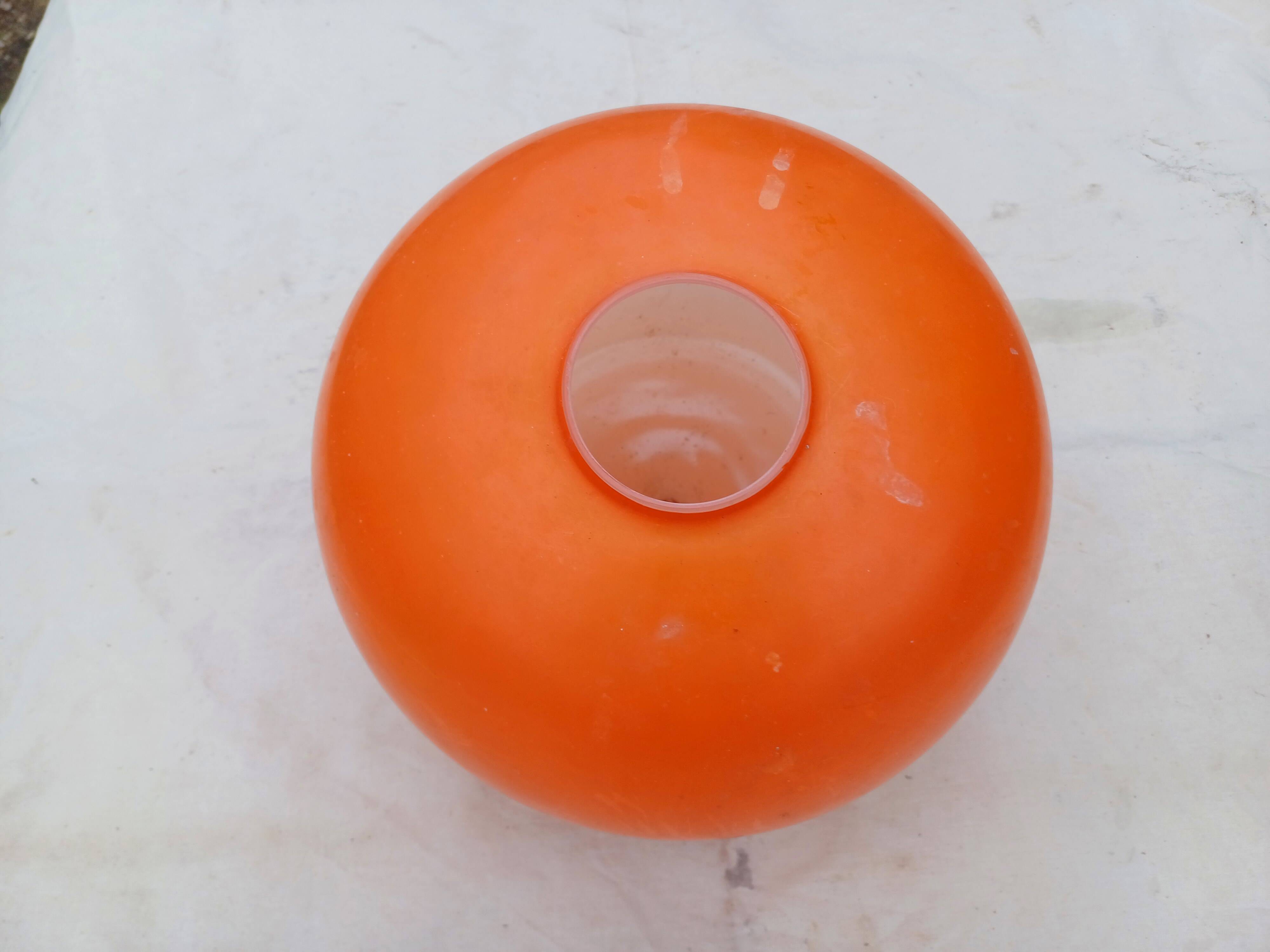 Vintage Opaline Orange and White Pendant Light