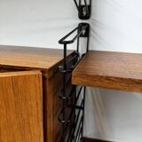 Vintage teak modular wall system by Tomado for Musterring, 1960s