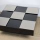 Vintage coffee table in lacquered wood and aluminium - 1970s