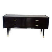 Commode vintage années 60 pieds fuseaux laiton design italien
