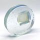 Vintage Midcentury Murano Glass Ashtray in Frosted Glass with Blue Accents