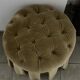Round velvet pouf