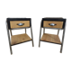 2 tables de nuit en bois et métal style industrielles
