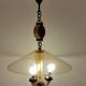 3-light chandelier in Murano glass and gilded brass, 1940.