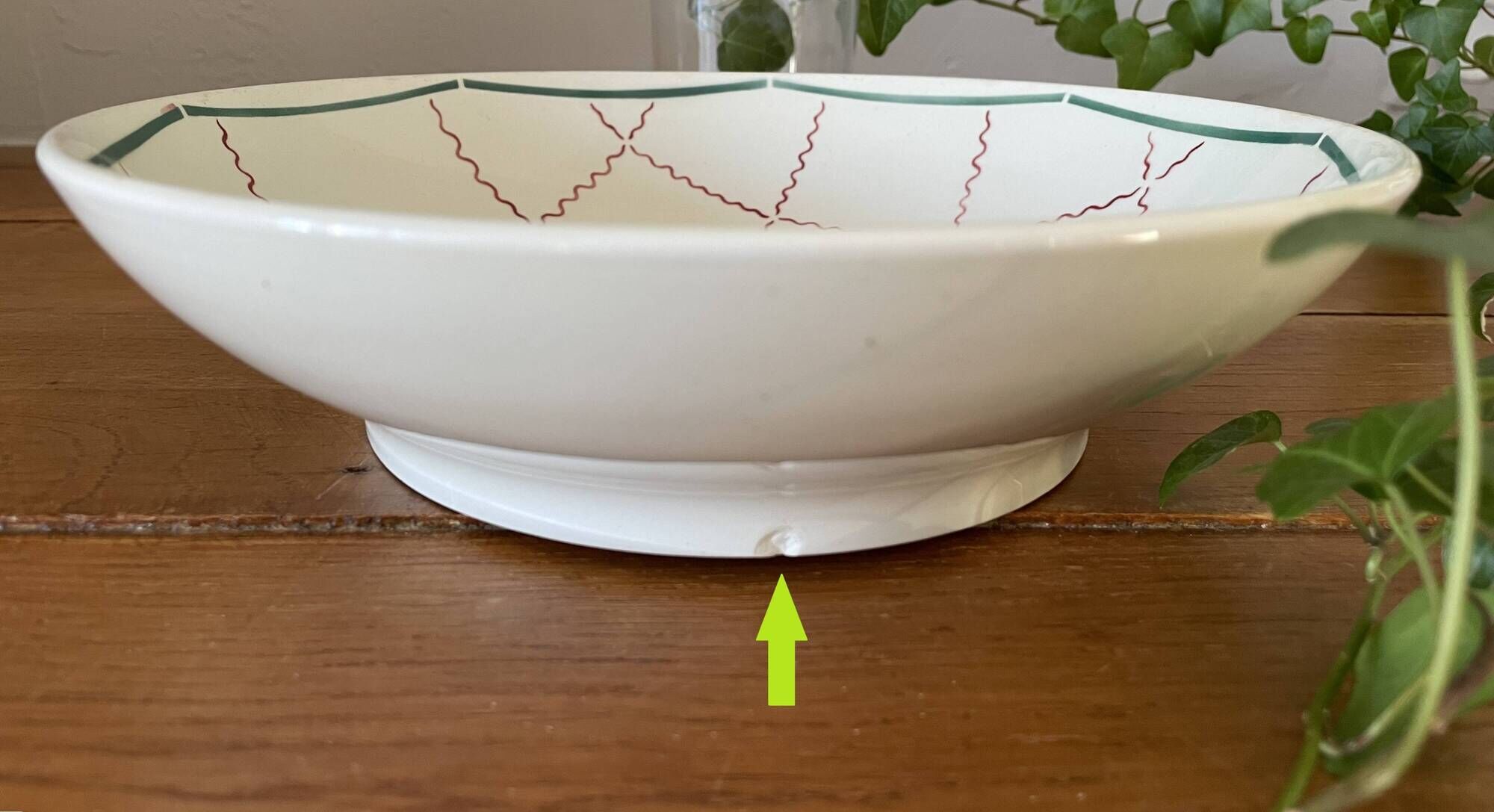Antique compote dish in earthenware from Choisy-le-Roi.