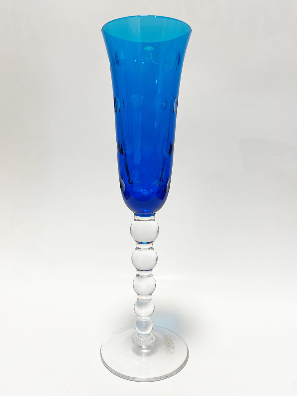 Saint Louis - Bubble. Blue champagne flute. Perfect condition