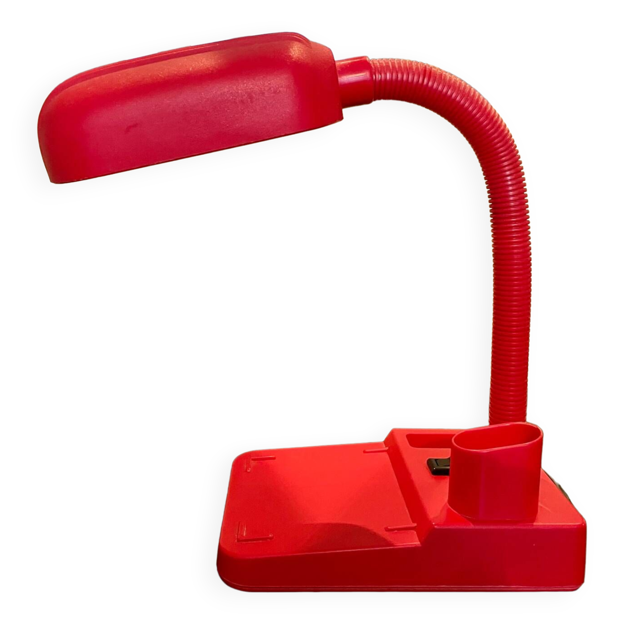 Vintage red articulated desk lamp
