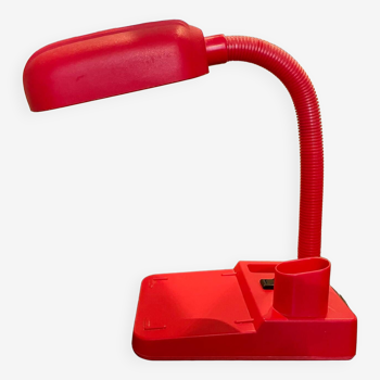 Vintage red articulated desk lamp