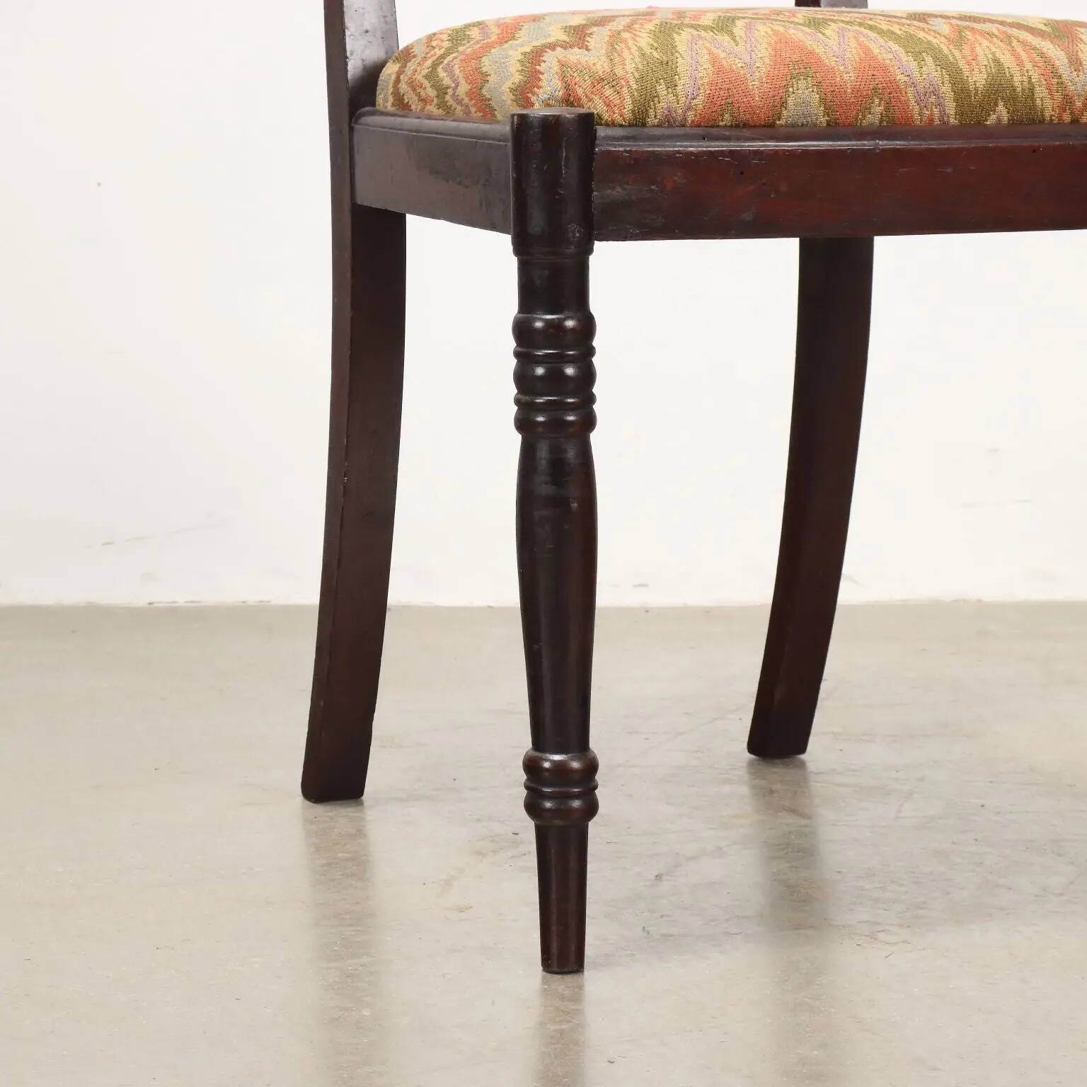 Antique neo-Gothic mahogany chairs, Italy, 19th century