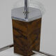Art deco wood chrome and glass chandelier, 1940s, restored