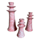 Set of ceramic candle holders tamegroute pink