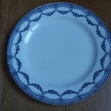 Assiettes dépareillées anciennes Digoin, Salins, Moulin des Loups vertes et bleues