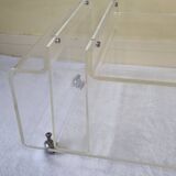 Vintage plexiglass coffee table and magazine rack, 1970s