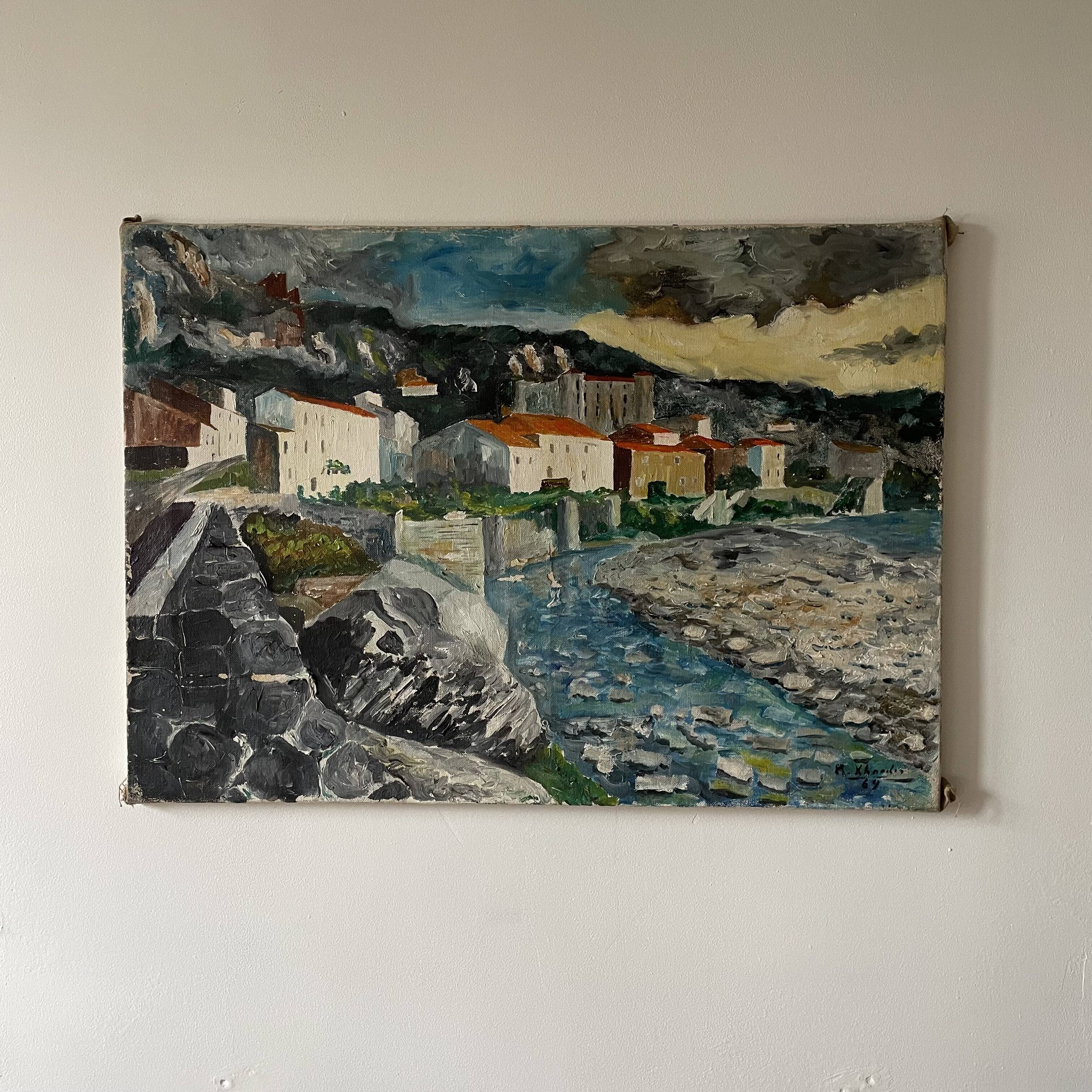 Oil on canvas "View of Corsica" signed and dated 64.