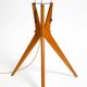 Mid Century Modern tripod walnut wood floor lamp with large fabric shade