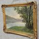 A Maury: oil on canvas painting view of Lake Annecy around 1920