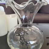 Vase with pewter flower