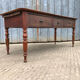 Antique Louis Philippe table in solid cherry and oak with 3 drawers