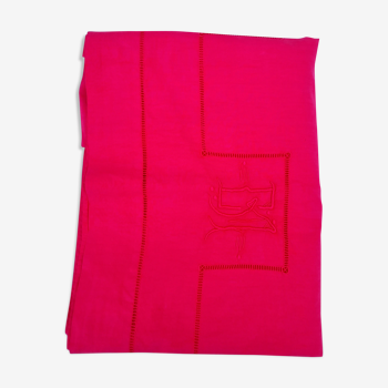 Drap lin rouge cerise