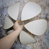 Flower suspension metal structure, 6 petals in sand linen