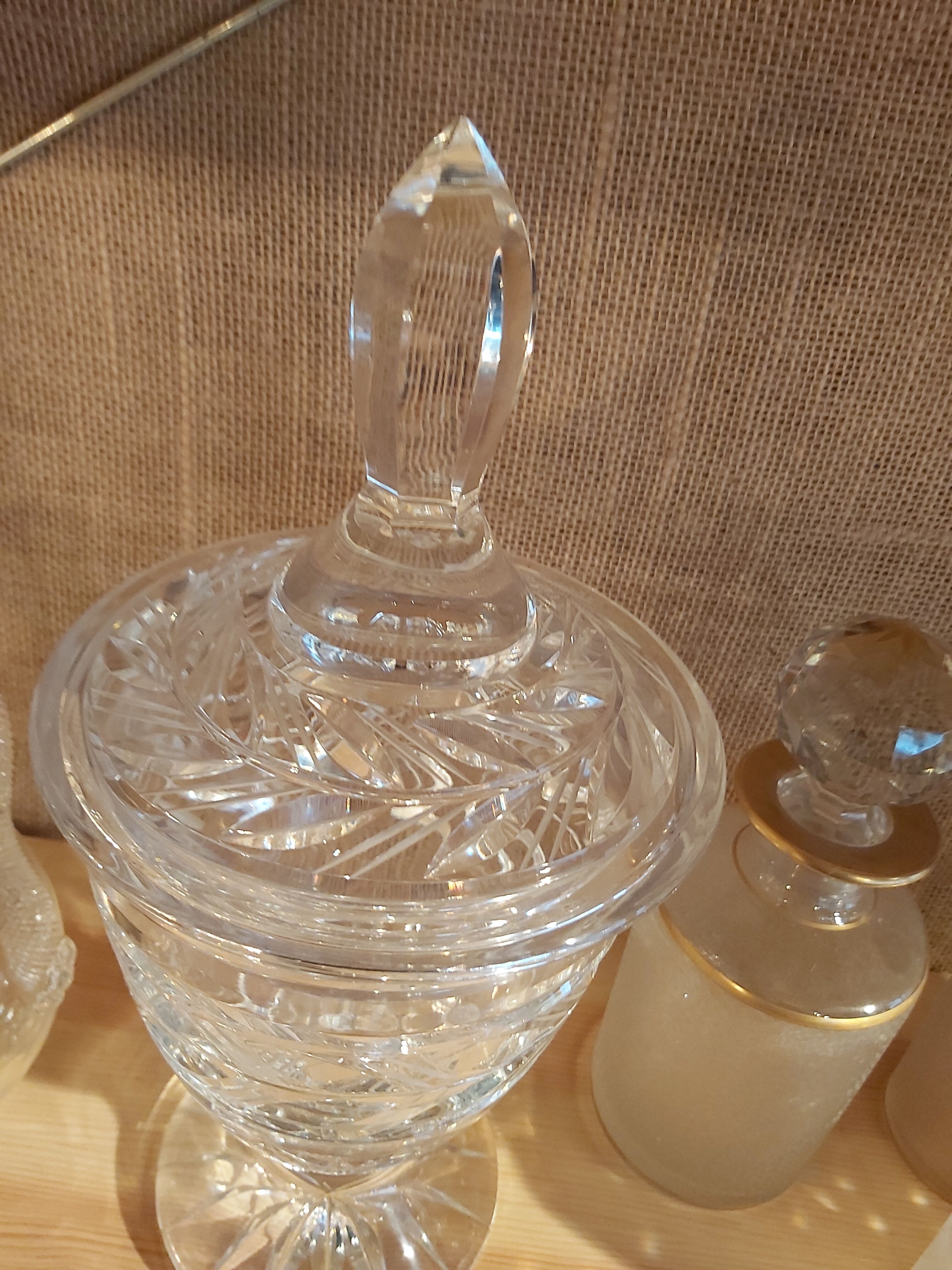 Cut crystal candy pot h 33 cm