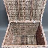 organic rattan and leather trunk