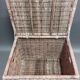 organic rattan and leather trunk