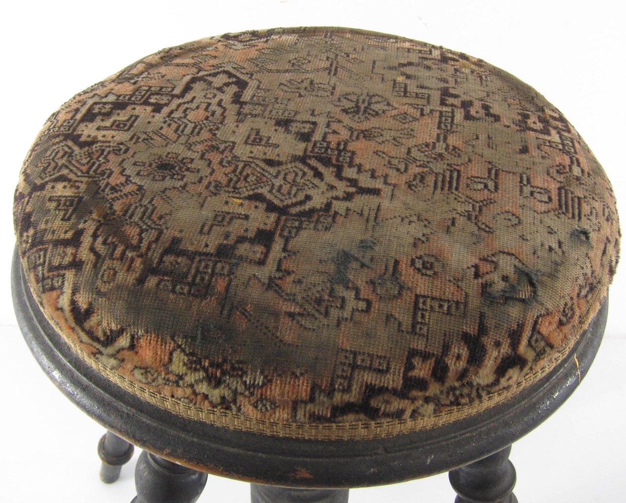 Dutch antique adjustable piano stool