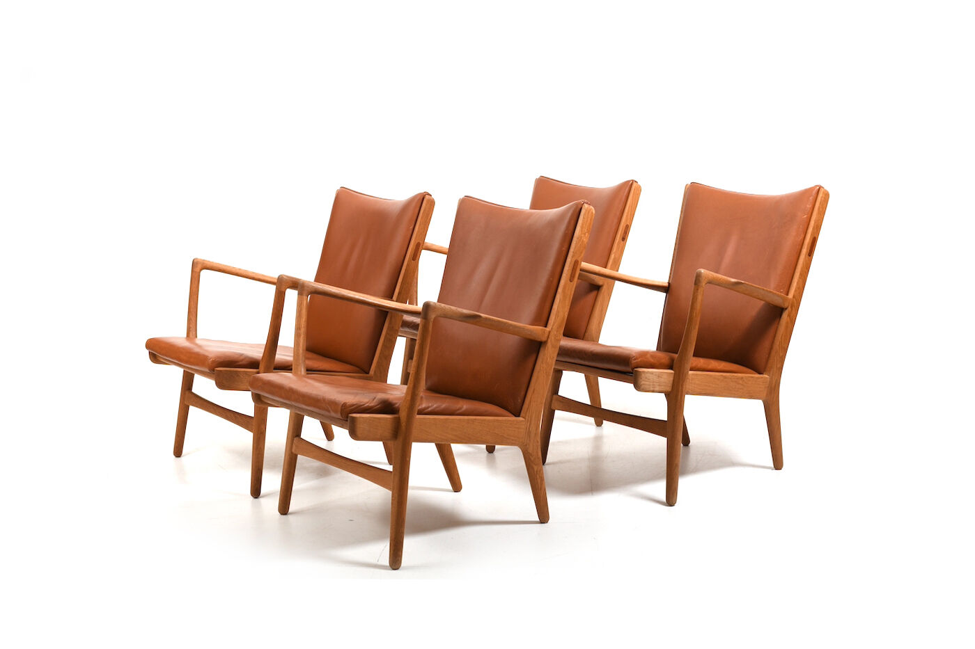 Lot de 4 fauteuils AP-16 en chêne par Hans Wegner