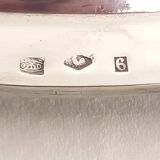 Silver Metal Liquor Set Consisting Of Six Stemmed Glasses On Their Tray