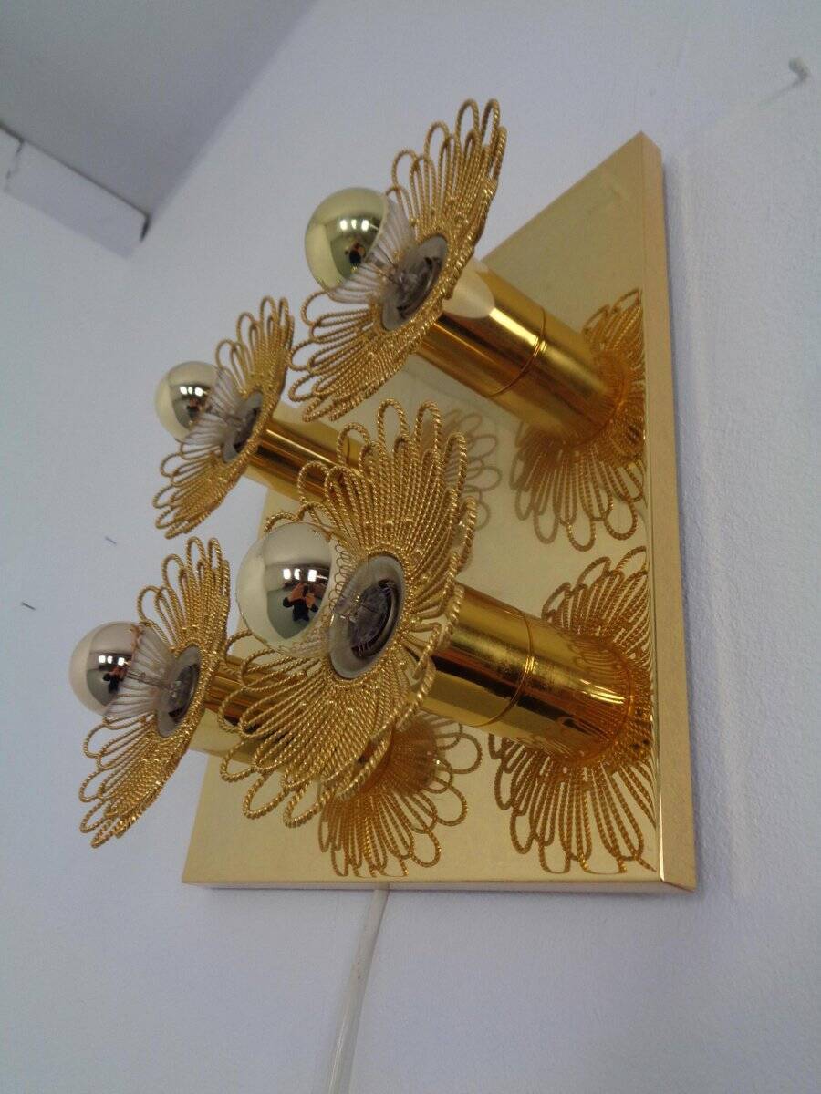 Space Age JBS Brass Sconce by Joseph Brumberg, 1960s