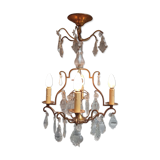 Chandelier cage 4 lights with crystal