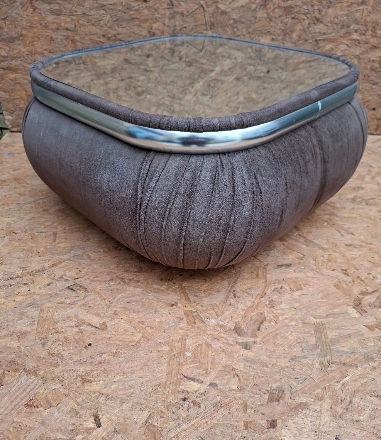 Velvet and mirror coffee table