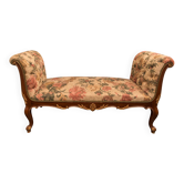 Banquette de style Louis XV en bois sculpté
