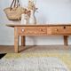 Table de ferme basse en bois 2 tiroirs