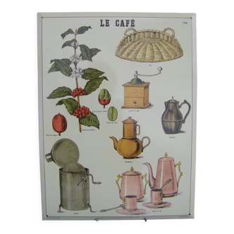 Plaque publicitaire  métallique "Le café"