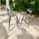 Pair of aluminum high chairs