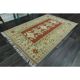 1970s Vintage Turkish Oushak Handmade  Red Yellow Area Rug 152x223