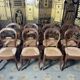 Suite of 8 Louis Philippe straw chairs