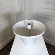 1970s “Mushroom” designer lamp in opaline glass and ABS base.